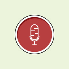 Poster - Microphone icon in flat style. Recording button symbol. Recording icon for UI apps. microphone icon design for journalistic needs. press needs equipment. Microphone element design.