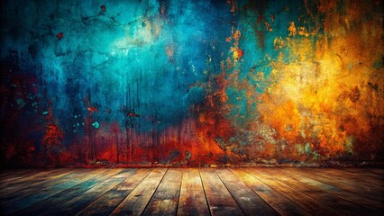 Canvas Print - Grunge Texture Background: Deep Colors, Scratched Surface, Copy Space Right