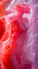 Poster - Red figure, plastic wrap, studio, abstract art, fashion