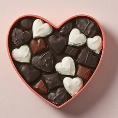 Wall Mural - Heart-shaped box filled with assorted chocolates. (3)