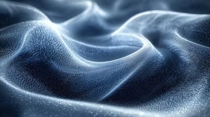 Poster - abstract blue waves with sparkling light pattern in motion