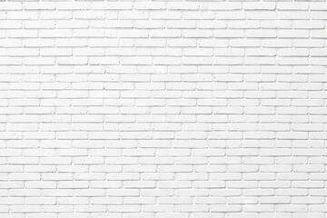 Poster - White brick wall texture background with clean and minimalistic design.