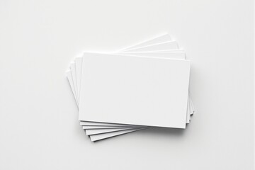 Aufkleber - Clean white blank business cards stack on light background for mockup and design layout.