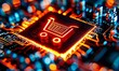 © Umnat - Exploring modern marketplace dynamics through a vivid motherboard close-up with a shopping cart.