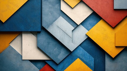 Poster - Abstract geometric composition with overlapping colorful shapes