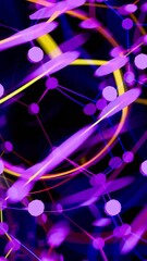 Poster - Futuristic Pink and Purple Network Structure with Complex Patterns