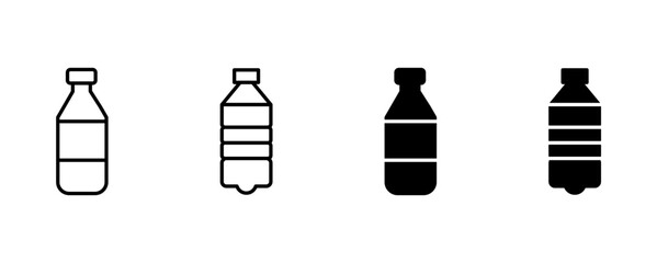 Wall Mural - bottle icon set. editable bottle line icons vector pack. with line and flat style. vector illustrati