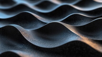 Poster - Abstract close-up of wavy metallic surface with light reflections