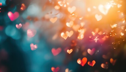 Aufkleber - Romantic Hearts Background: A Celebration of Love and Romance