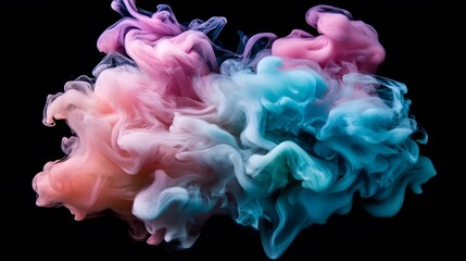 Poster - Very aesthetic colorful smoke background on black background
