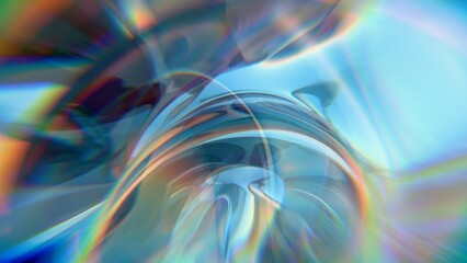 Poster - Abstract Fluid Light Refraction with Multicolor Gradient