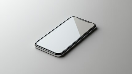 blank mockup template of a smartphone on a neutral white background, with clean reflections and subt
