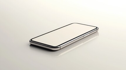 Wall Mural - Blank mockup template of a smartphone on a neutral white background, with clean reflections and subtle lighting.