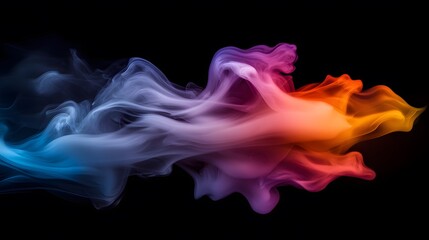 Poster - Very aesthetic colorful smoke background on black background