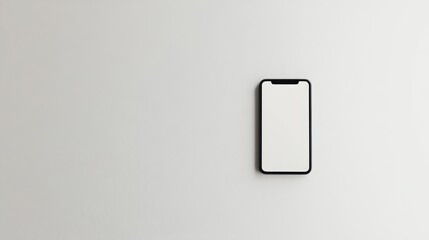 Wall Mural - Blank mockup template of a smartphone on a minimalist white background, with soft reflections and simple textures.