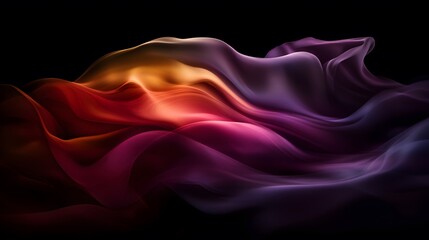Poster - Very aesthetic colorful smoke background on black background