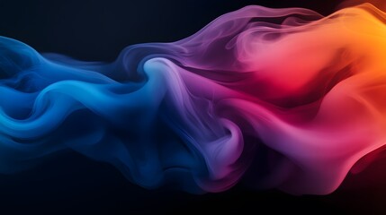 Poster - Very aesthetic colorful smoke background on black background