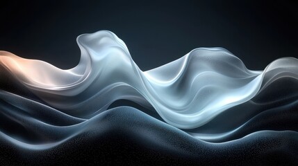 Poster - abstract fluid waves in motion with soft light and gradient colors