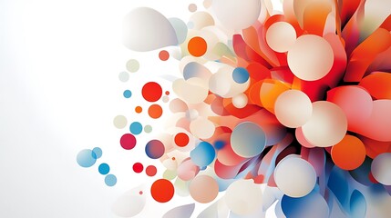 Poster - Colorful Kaleidoscope of Circles and Shapes on Clean White Background