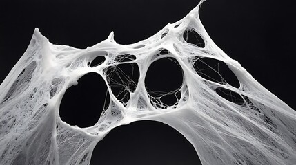 Poster - Intricate Clean White Web Structure with Neon Style Design Elements