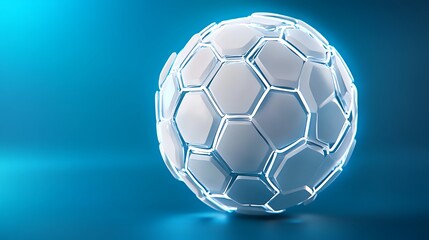 Poster - Futuristic Abstract Design of Clean White Sphere with Neon Glow