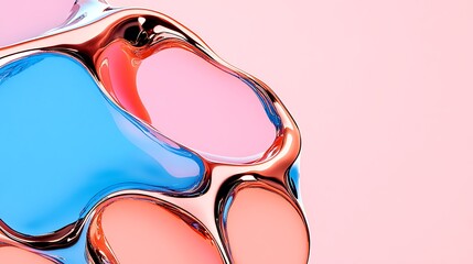 Poster - Vibrant Liquid Composition with Soft Colors and Glossy Surfaces