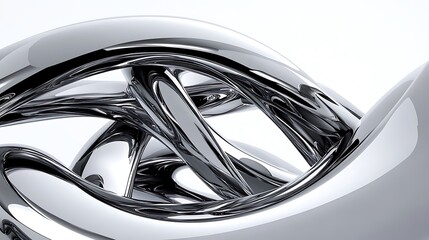Poster - Abstract Liquid Pool Design with Clean White Metallic Structure