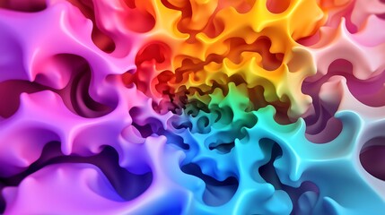 Poster - Mesmerizing Swirl of Colorful Shapes in Clean White Style