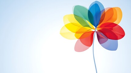 Poster - Clean Minimalist Design with Colorful Flower Shape and Gradient Background
