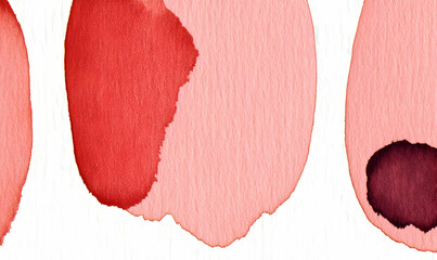 Poster - Red watercolor blobs, paper texture, design element