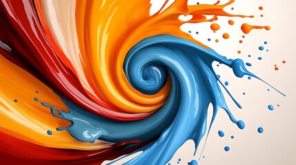 Poster - Dynamic Swirling Colors in Abstract White Galaxy Style Illustration