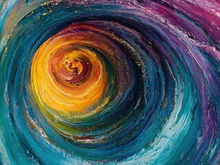 Poster - Vibrant swirling abstract landscapes bright daylight high-angle shot travel ads colorful textures