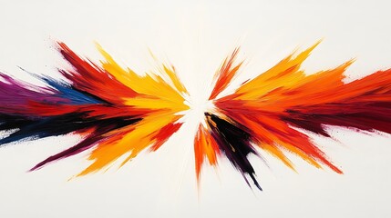 Poster - Abstract Explosion of Colorful Paint on Clean White Background