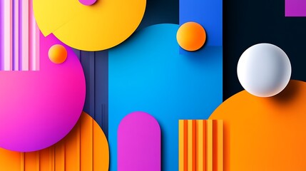 Poster - Clean and Stylish Intersecting Geometric Shapes in Vibrant Colors