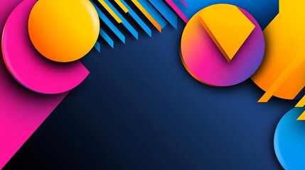 Poster - Clean Intersecting Geometric Shapes in Vibrant Colorful Style