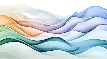 Poster - Elegant Layers of Translucent Colors in Clean White Style Design