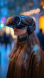 © olegganko - Virtual reality experience in a city setting during a rainy evening