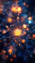 Poster - Synaptic connections illuminated laboratory setting macro dramatic backlighting scientific exploration
