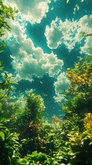 Wall Mural - a celestial observatory perched atop a glowing mountain, its domes reflecting the swirling constella