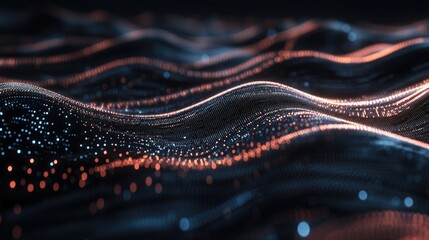 Poster - Abstract visualization of interconnected lines and luminous dots against a sleek dark digital background.