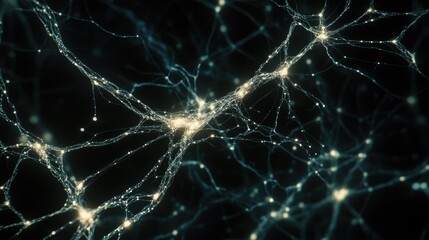 Poster - An abstract representation of connectivity using glowing lines and nodes on a dramatic dark background.