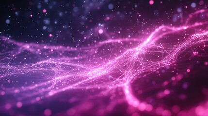 Poster - An abstract representation of connectivity using glowing lines and nodes on a dramatic dark background.