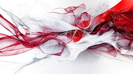 Leinwandbilder - Abstract lines intersecting in red and white modern art digital design artistic environment close-up view visual concept