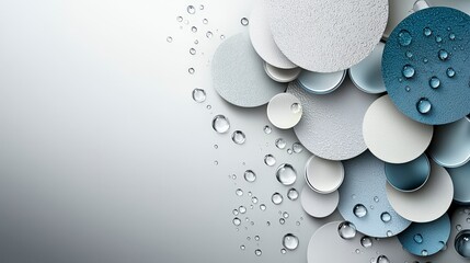 Aufkleber - Abstract overlapping circles representing raindrops in a minimalistic design digital art calm environment artistic viewpoint