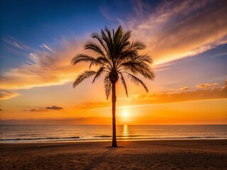 Wall Mural - Minimalist Palm Trees, Playa del Ingles, Gran Canaria Sunset