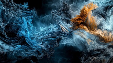 Aufkleber - Abstract river flowing through rocky terrain art installation digital art vibrant colors artistic perspective nature concept