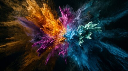 Poster - Vivid color explosion art abstract gallery digital artwork studio space close-up creative expression