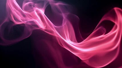 Poster - luxurious pink smoke swirling glowing pitch black background ethereal vibrant shimmer metallic highl