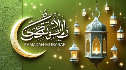 Wall Mural - arabic islamic calligraphy of mosque ai generative