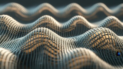 Abstract Textured Fabric: A 3D Render of Undulating Woven Material